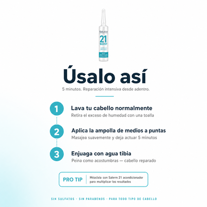 Salerm 21 Boost — Ampolletas Reparadoras Intensivas (Caja x8)